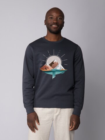 Felpa ' Sunrise & Lake ' di Watapparel in grigio: frontale