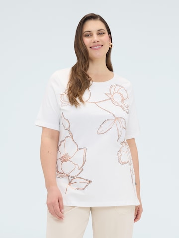 T-shirt Fiorella Rubino en blanc : devant