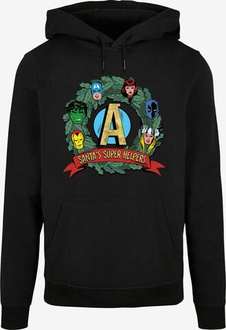 Sweat-shirt 'Marvel - Santa's Super Helpers' ABSOLUTE CULT en noir : devant