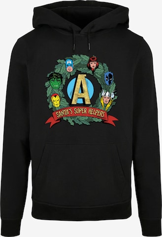 ABSOLUTE CULT Sweatshirt 'Marvel - Santa's Super Helpers' in Zwart: voorkant