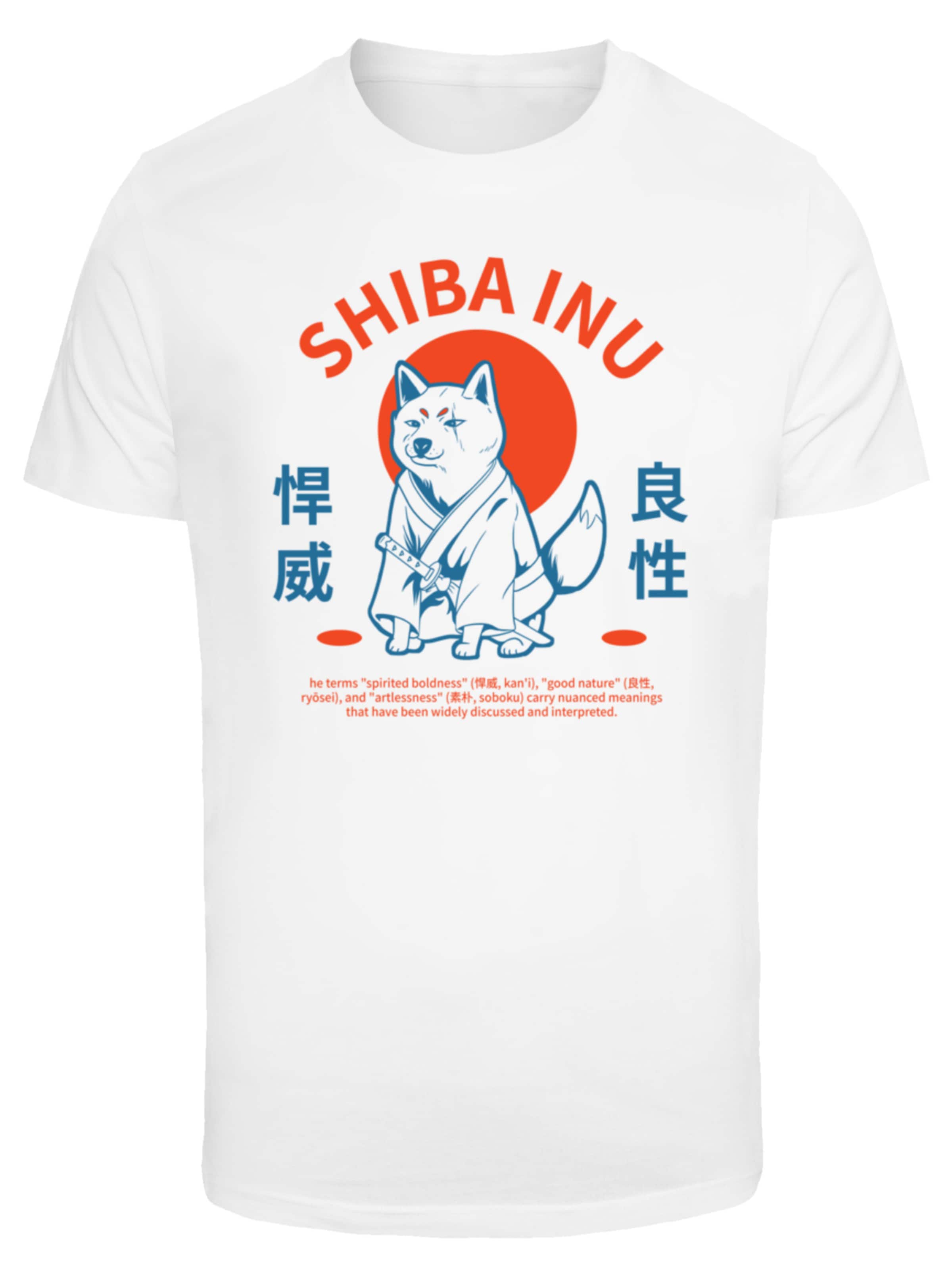 F4NT4STIC Shirt 'Japanischer Shiba Inu Hund' in Wit: voorkant