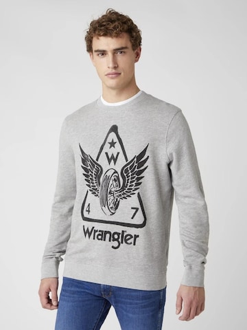 Felpa 'Graphic Crew Mid Grey Mel W6E2HAX37 112130726' di WRANGLER in grigio: frontale