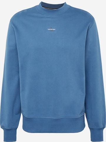 Sweat-shirt Calvin Klein Jeans en bleu : devant