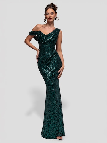 Robe de soirée GODDIVA en vert : devant