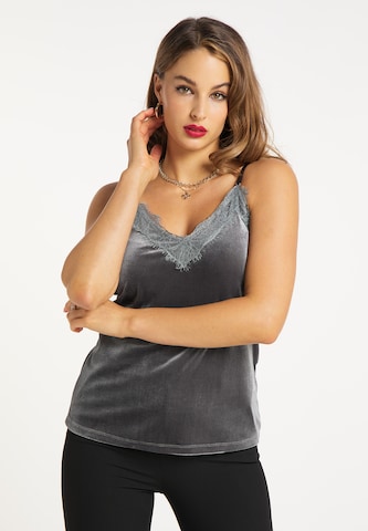 faina Top in Grey: front