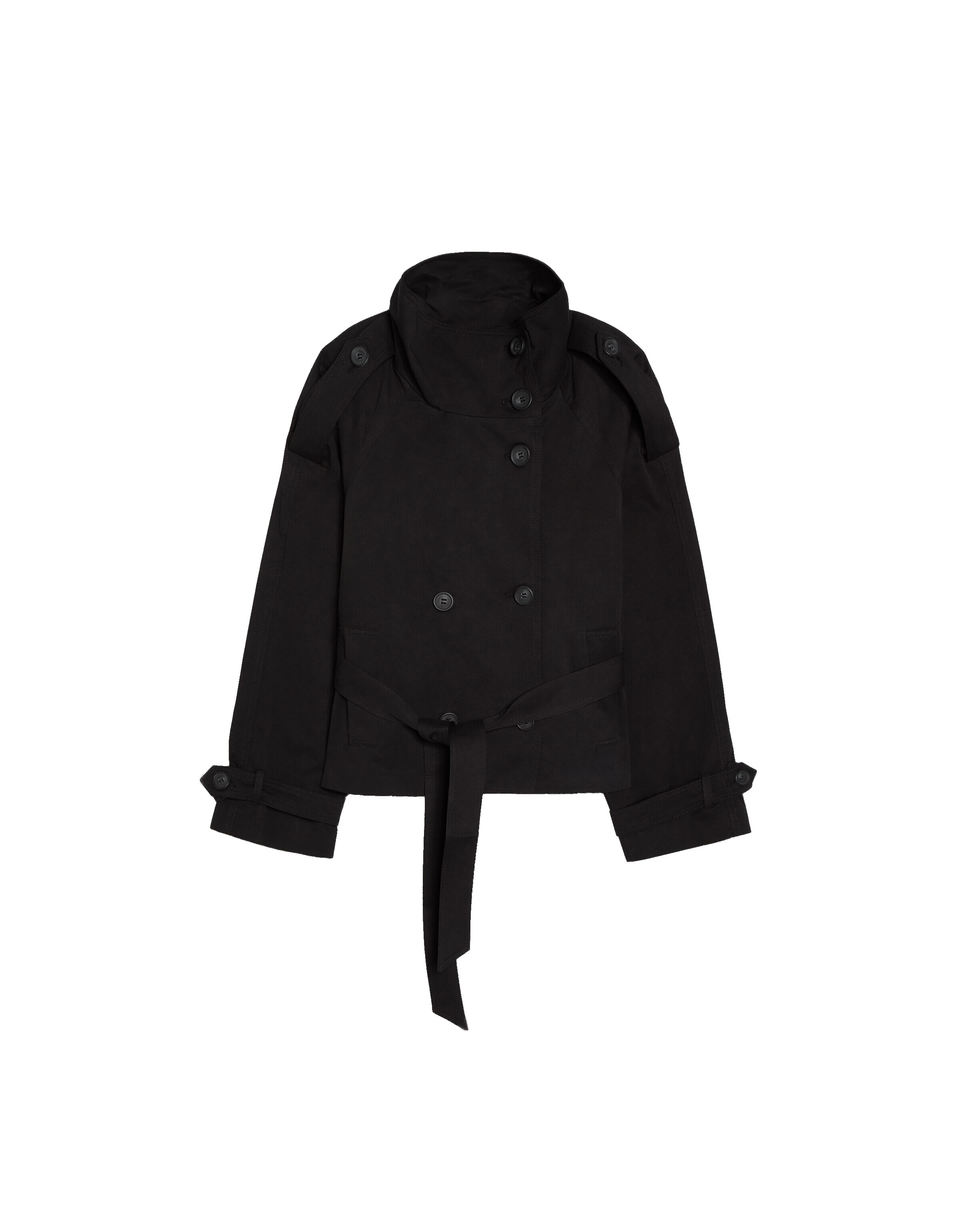 Bershka Between-seasons coat in Black: front