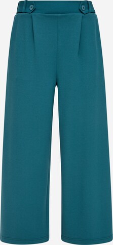 QS Wide leg Pleat-Front Pants in Blue: front