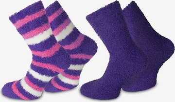 Chaussettes normani en violet : devant