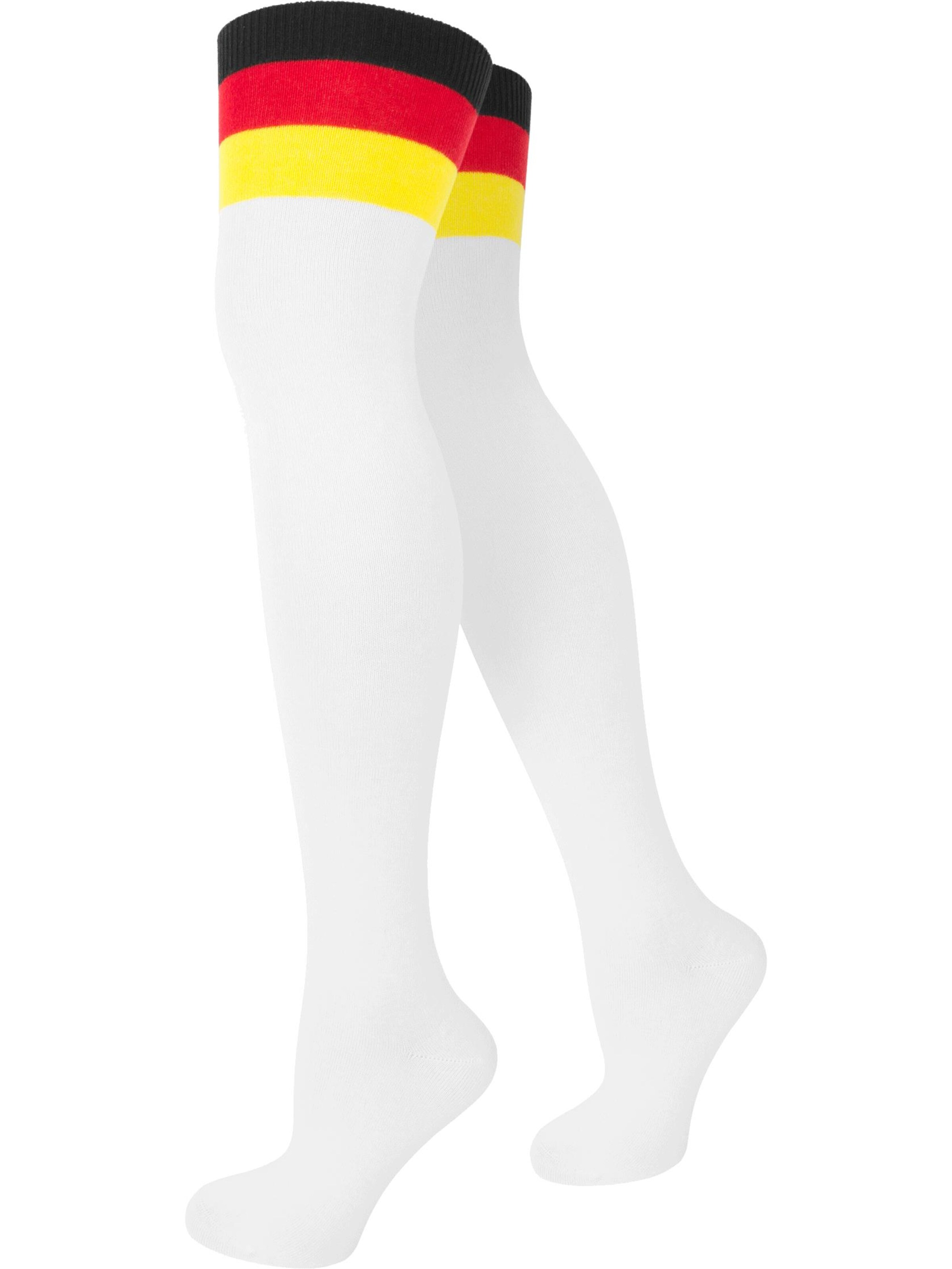 Chaussettes montantes 'Deutschland' normani en blanc : devant