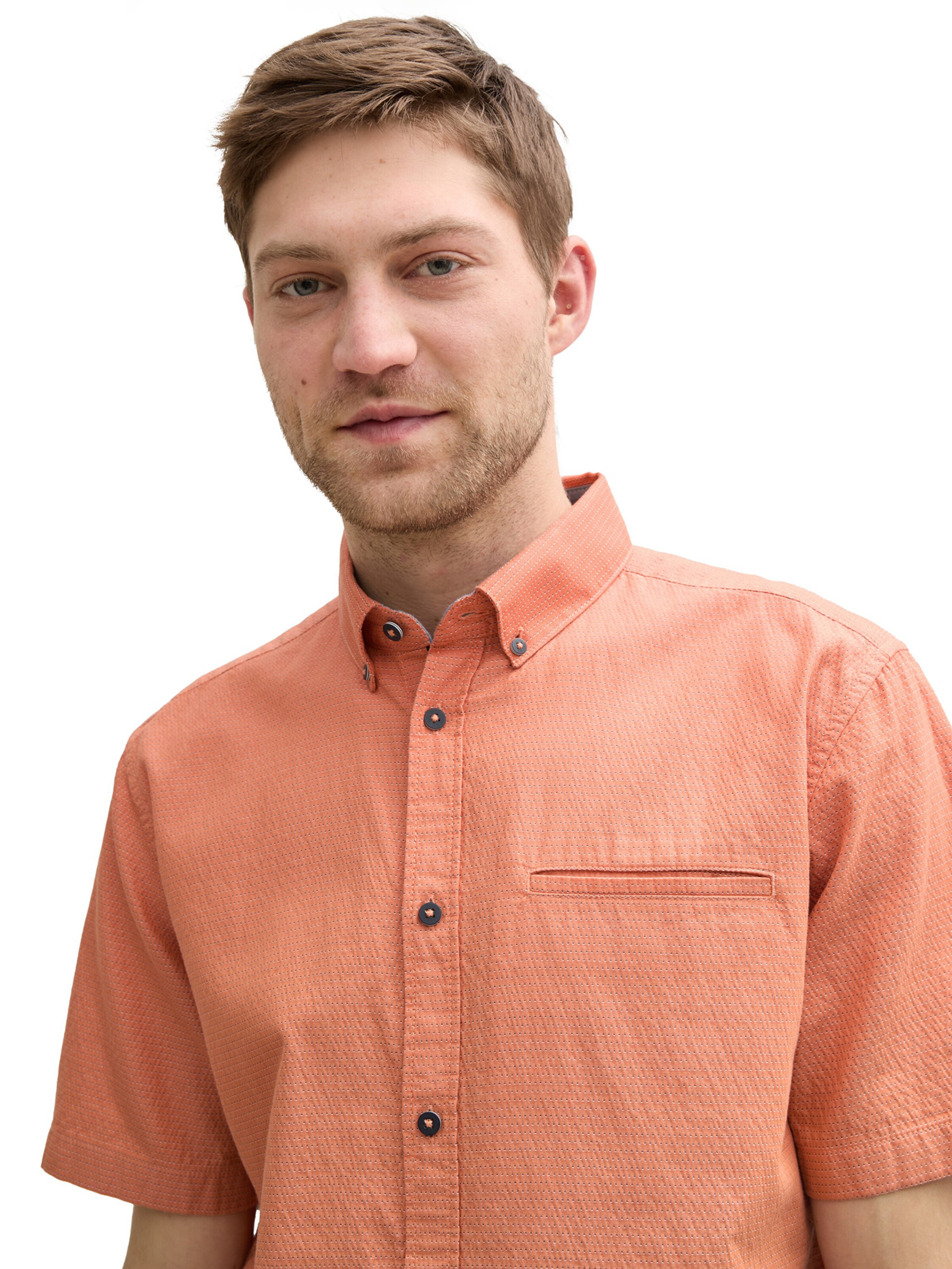 TOM TAILOR Regular fit Button Up Shirt in Orange