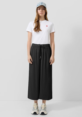 QS Wide Leg Hose in Schwarz