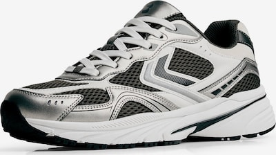 Bershka Niske tenisice 'BASICO' u crna / srebro / bijela, Pregled proizvoda