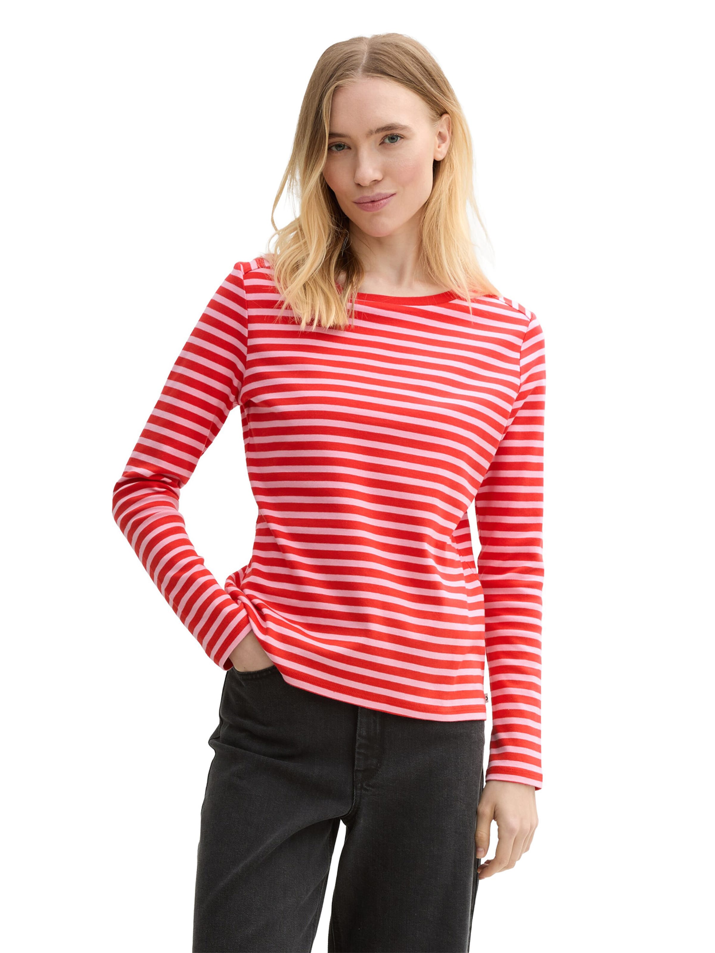 TOM TAILOR DENIM Μπλουζάκι σε ροζ: μπροστά