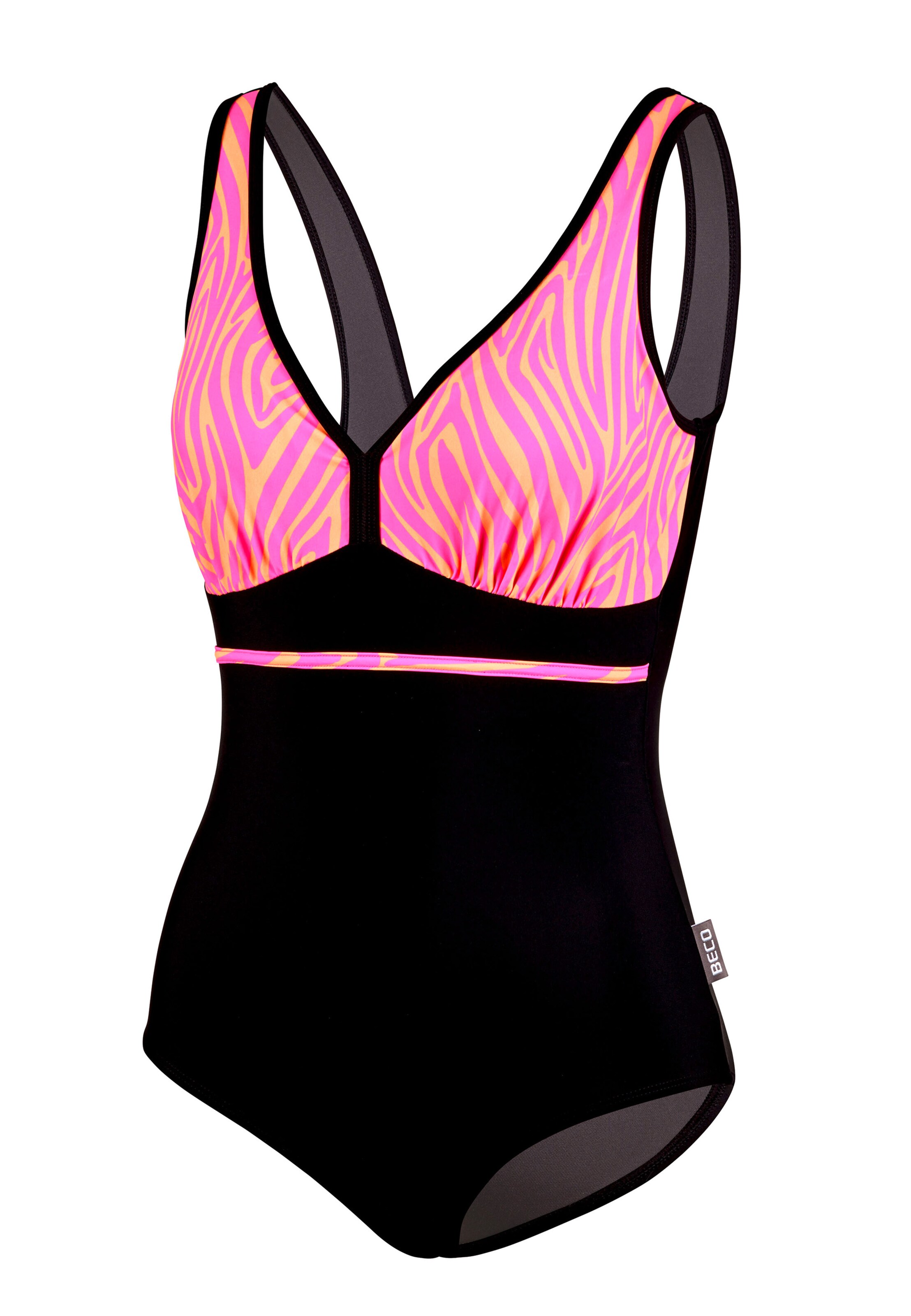 BECO the world of aquasports Bralette Swimsuit 'Zebra Vibes' in Orange