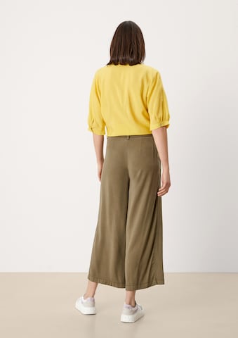 s.Oliver Wide leg Pleat-Front Pants in Green