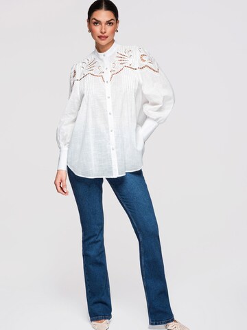 Ombre Blouse in White