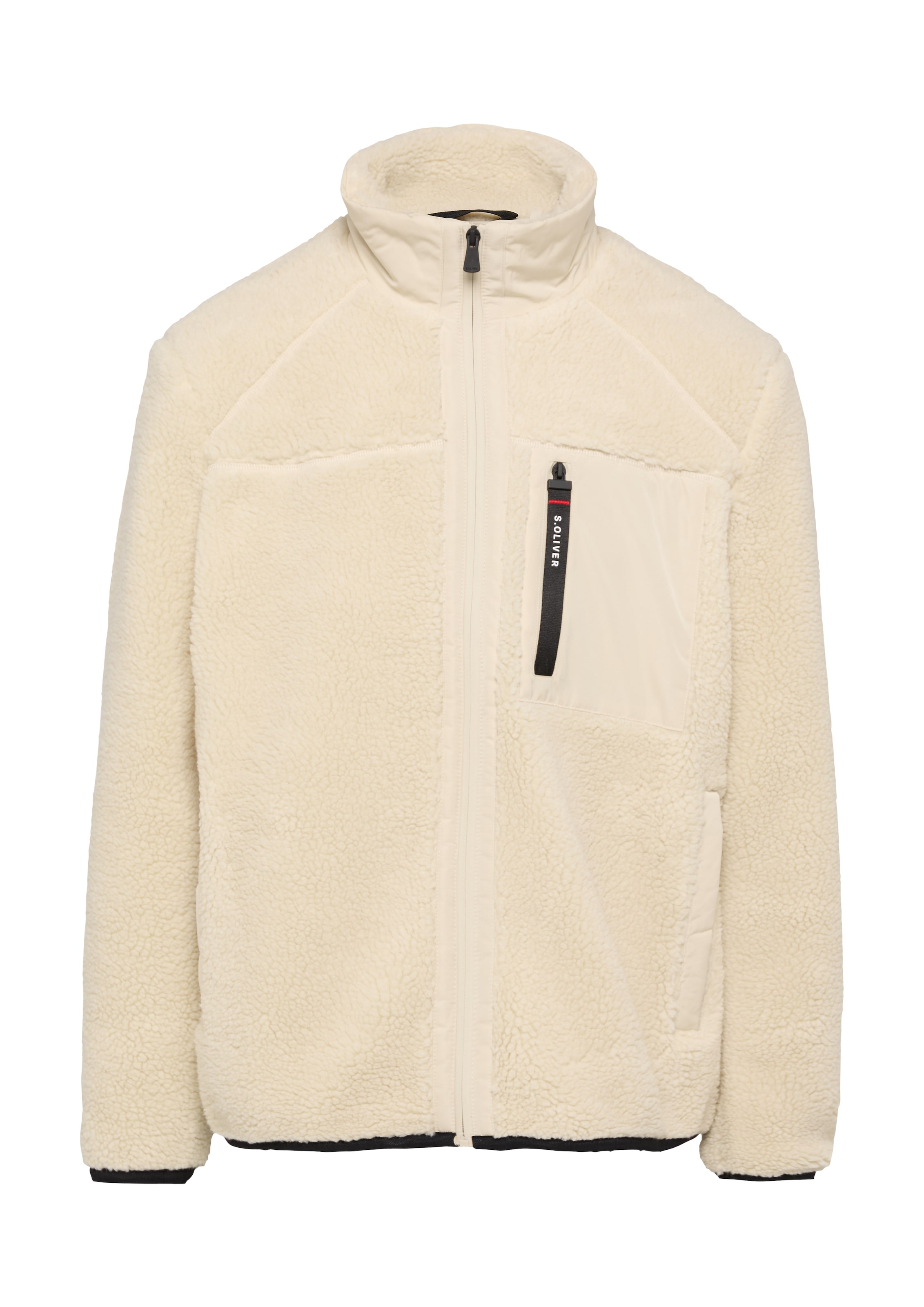 s.Oliver Fleece jas in Beige: voorkant