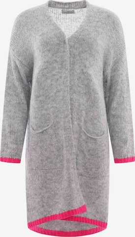 Zwillingsherz Knit cardigan 'Neon & Love' in Grey: front