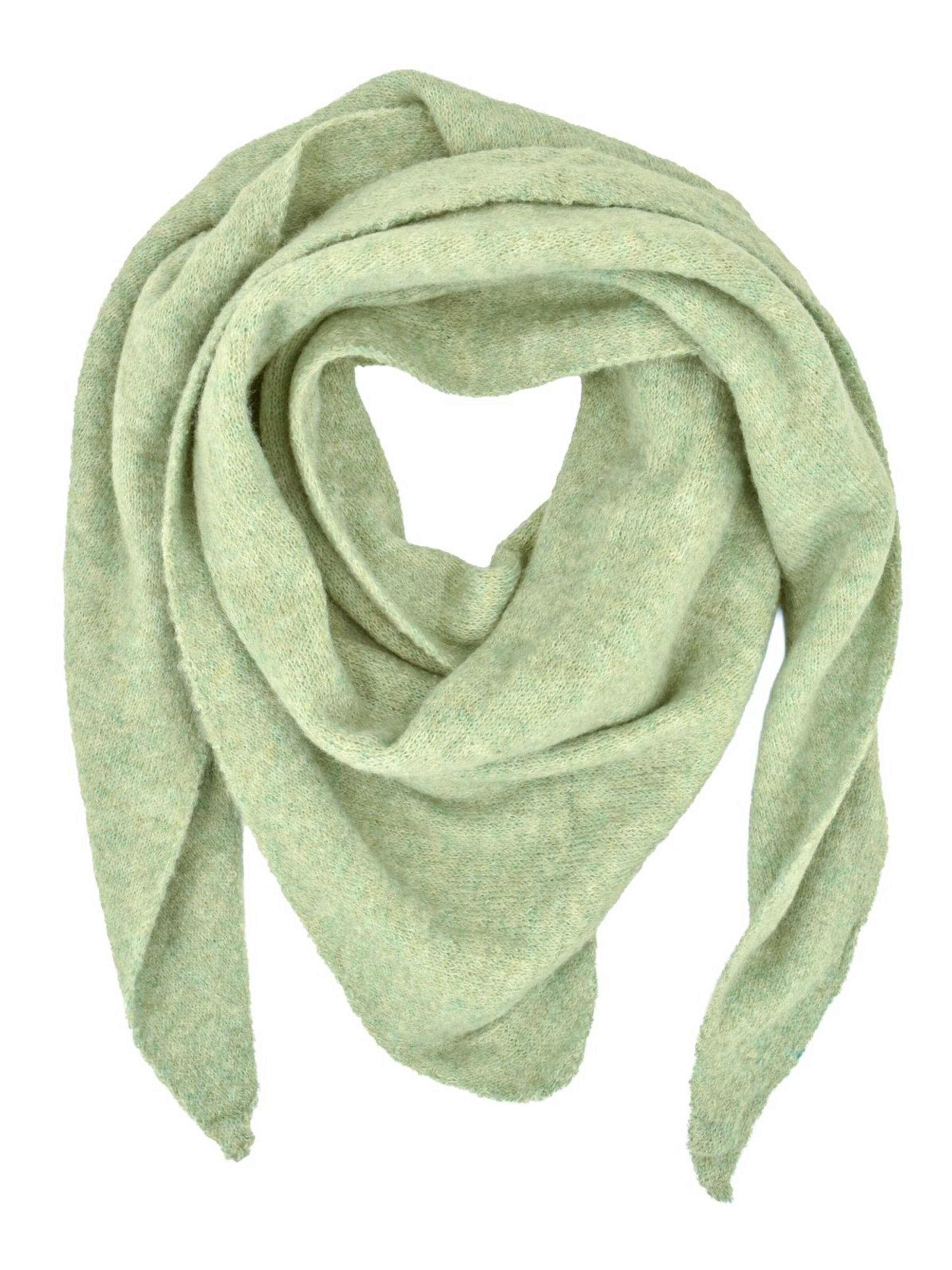 styleBREAKER Shawl 'Leichtes Strick Dreieckstuch Woll-Anteil' in Green: front