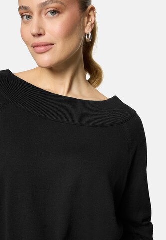 zero Strickpullover mit Carmenausschnitt in Schwarz