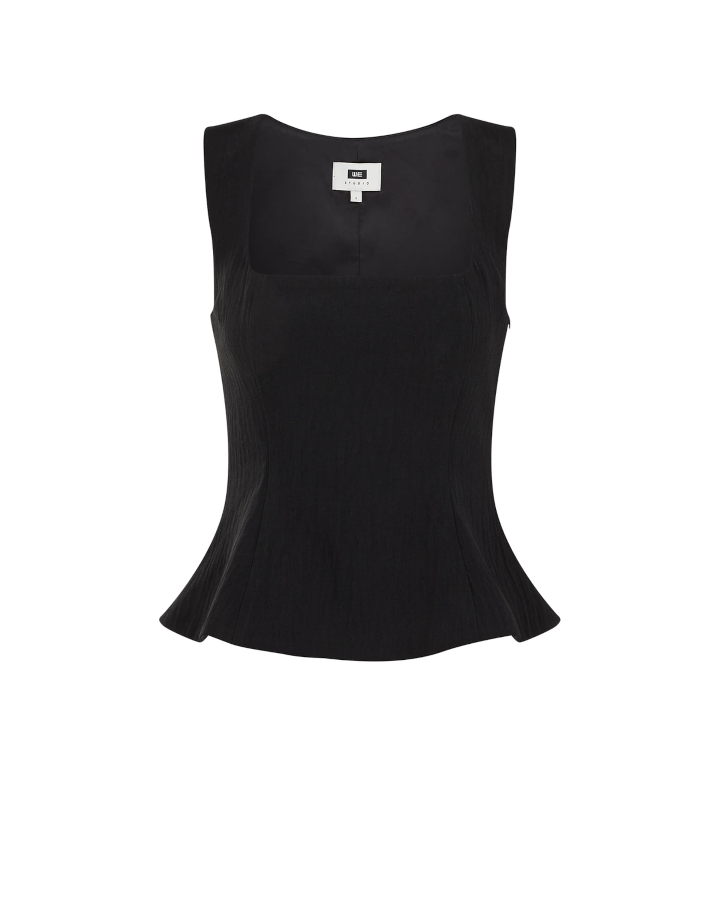 WE Studio Top in Zwart: voorkant