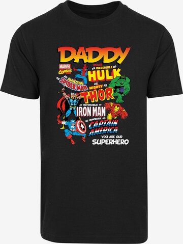 F4NT4STIC Shirt 'Marvel Comics Our Dad Superhero' in Black: front