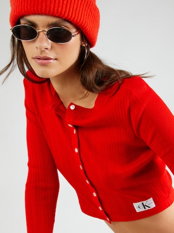 Regular Cardigan Calvin Klein Jeans en rouge