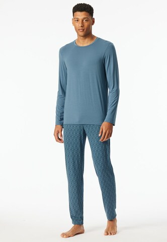 SCHIESSER Pajamas long in Blue: front