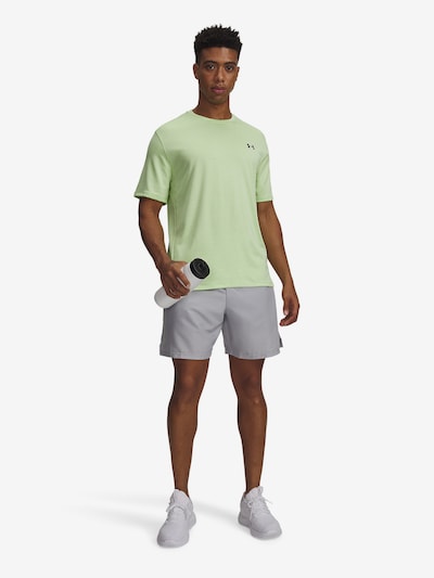 UNDER ARMOUR Sportbroek 'Tech Woven Wordmark' in de kleur Grijs / Groen, Productweergave