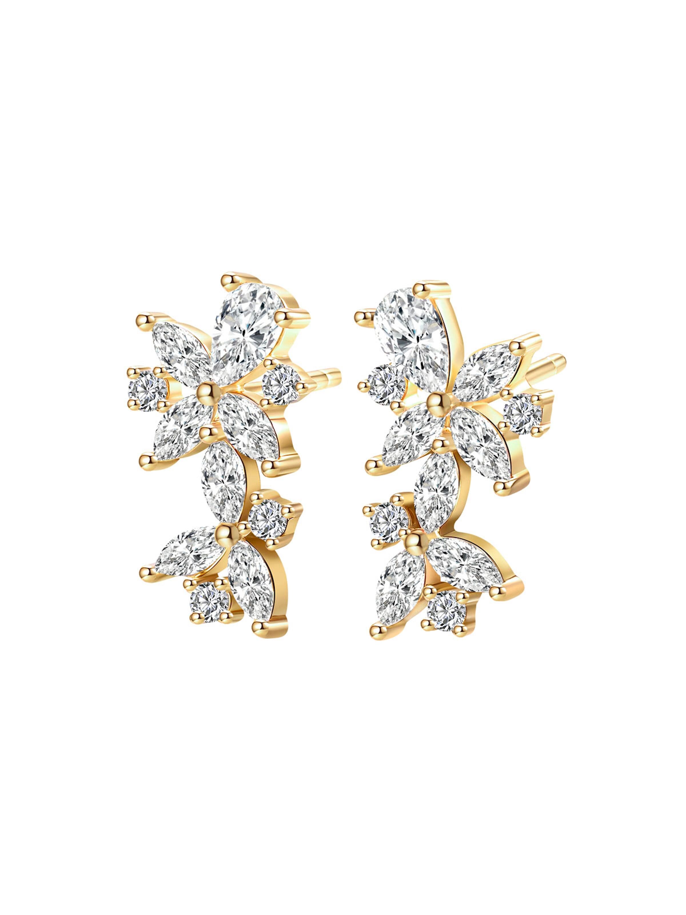 Hey Happiness Oorbellen 'Marquise Flower' in Goud