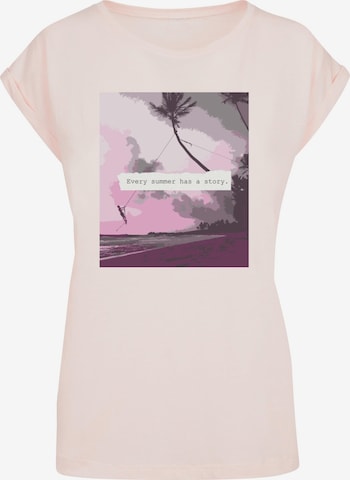 Merchcode Shirt 'Summer - Every Summer Has A Story' in Pink: front