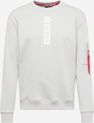 Sweat-shirt ALPHA INDUSTRIES en gris : devant