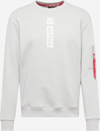 ALPHA INDUSTRIES Sweatshirt in Grey / Blood red / Off white, Item view