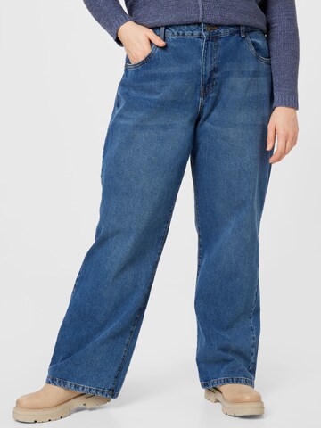 Wide Leg Jean 'AMANDA' Noisy May Curve en bleu : devant
