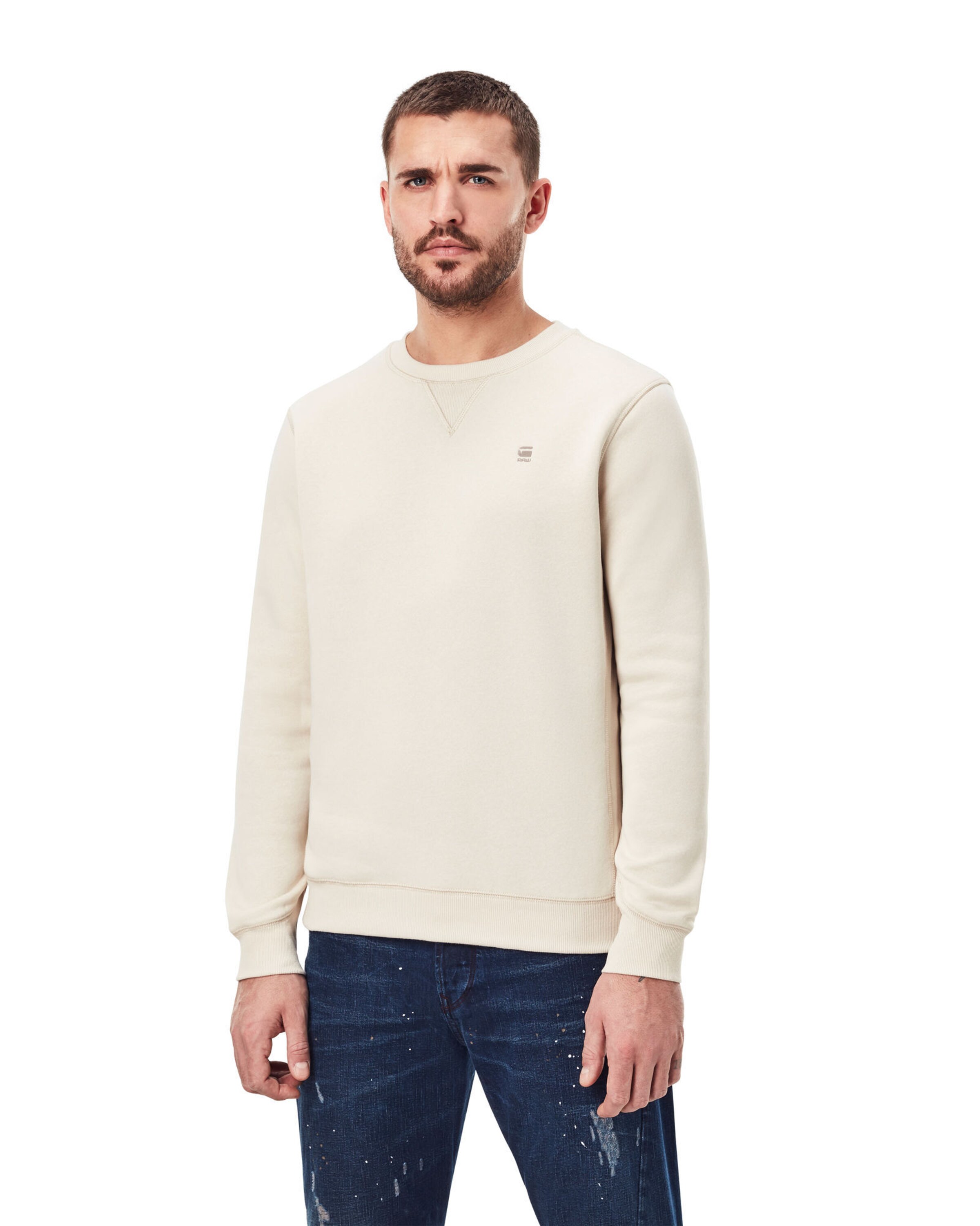 G-STAR Sweatshirt 'Premium Core' in White: front