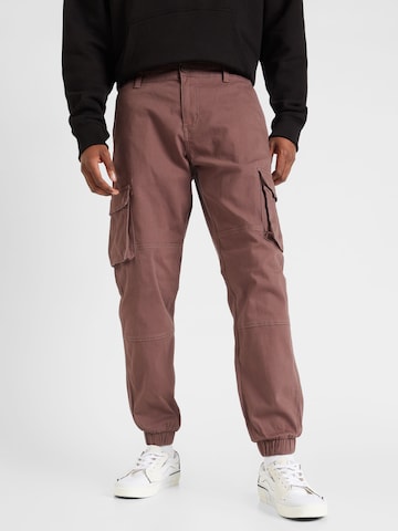 Only & Sons Tapered Cargo Pants 'Cam Stage' in Brown: front