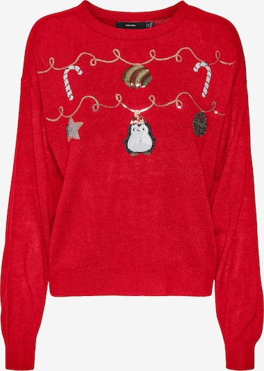 VERO MODA Sweater 'Garland' in Gold / Red / Black / White, Item view