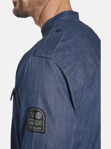 Jan Vanderstorm Comfort fit Button Up Shirt ' Berde ' in Blue