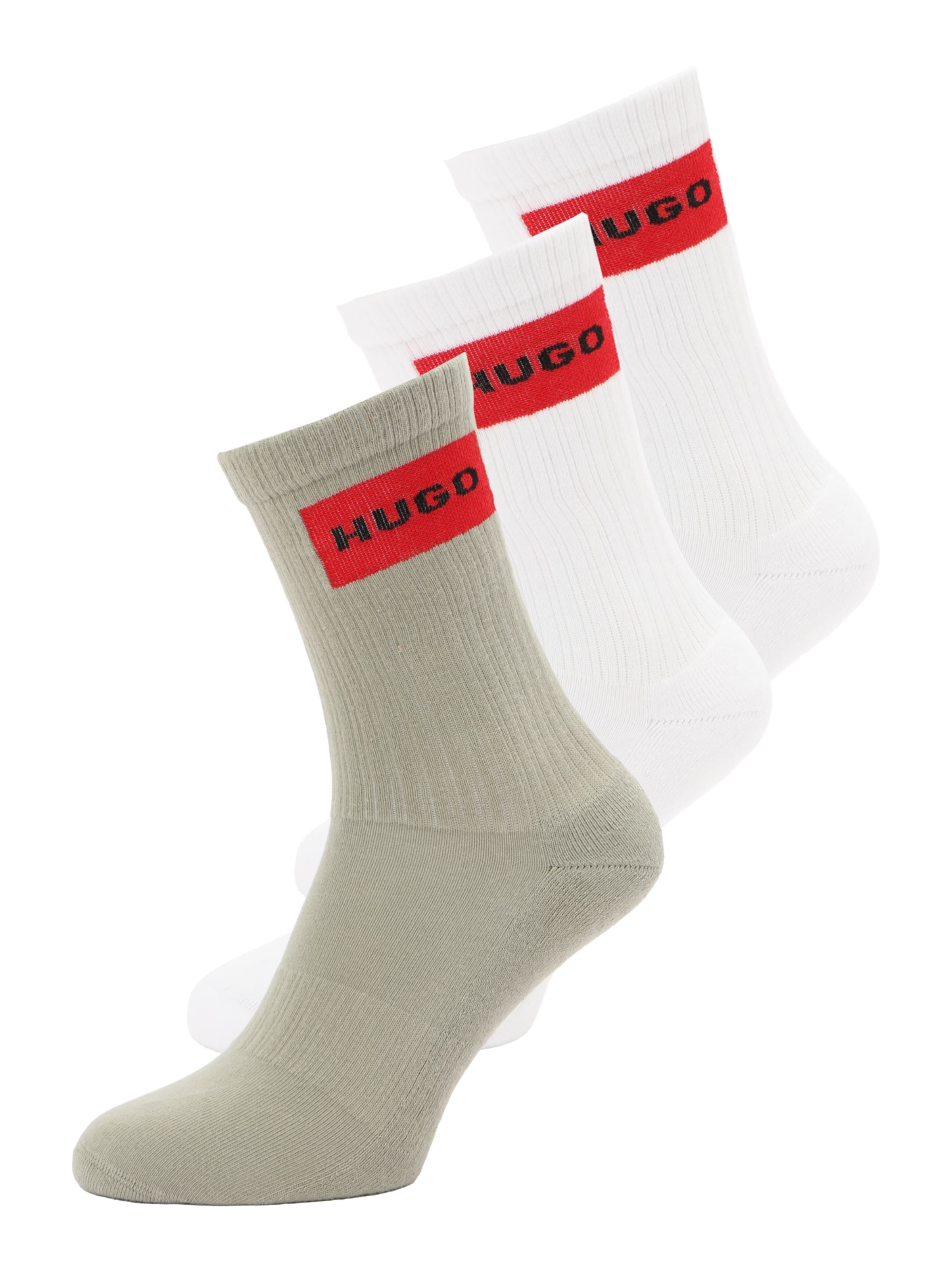 HUGO Socken in khaki / rot / schwarz / weiß, Produktansicht