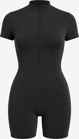 FemmeTone Athletic Bodysuit in Black: front