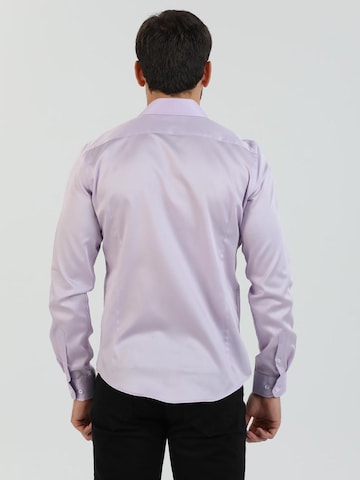 Slim fit Camicia business 'Firenze Satin Man Shirt Lilac' di 7Camicie in lilla