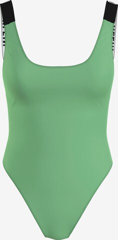 Calvin Klein Swimwear Bustier Badedragt i grøn: forside