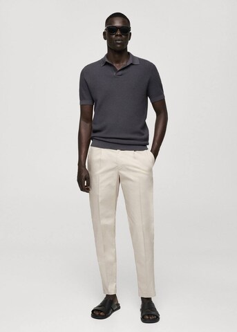MANGO MAN Slimfit Bundfaltenhose 'Jon' in Beige