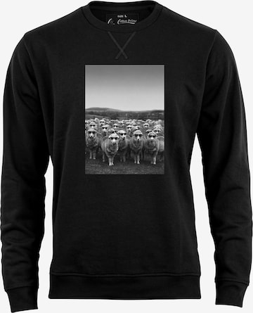 Cotton Prime Sweatshirt 'Schafe' in Schwarz: Vorderseite