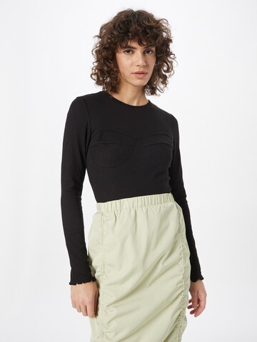 Monki Shirt in Zwart: voorkant