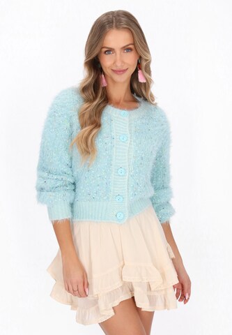 IZIA Gebreid vest in Blauw: voorkant