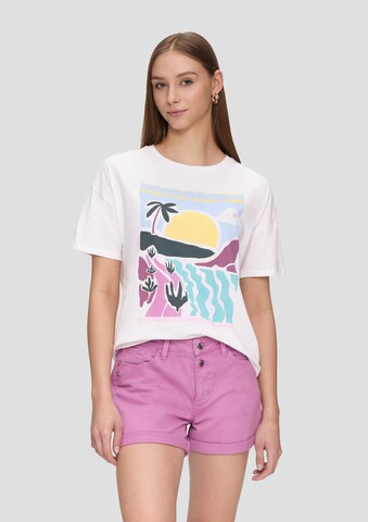 T-shirt QS en blanc : devant