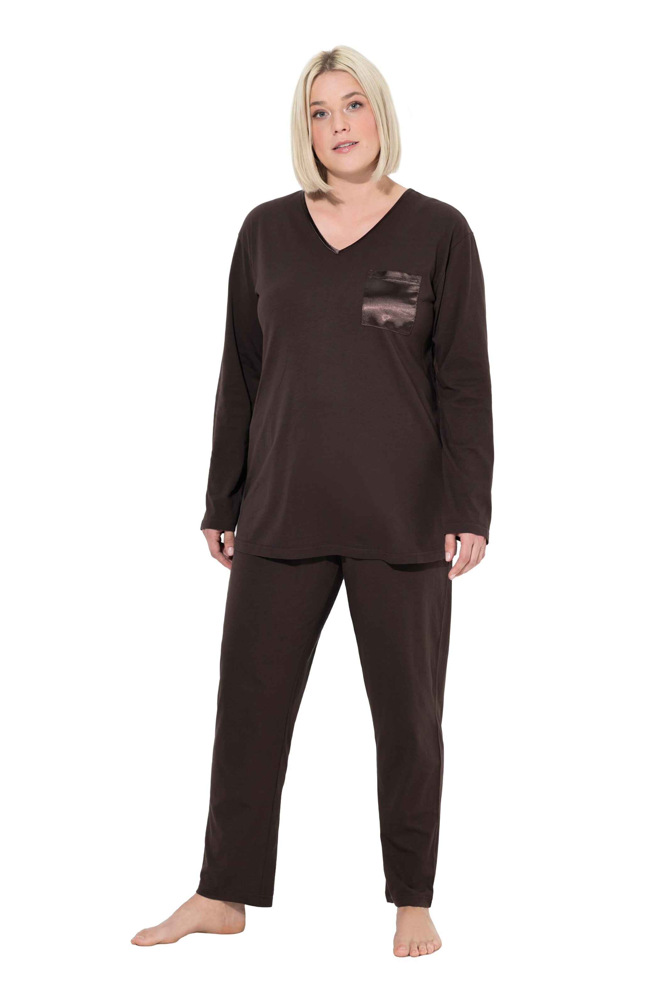 Ulla Popken Pajama in Brown: front