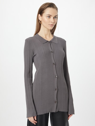 NA-KD Knit cardigan in Grey: front