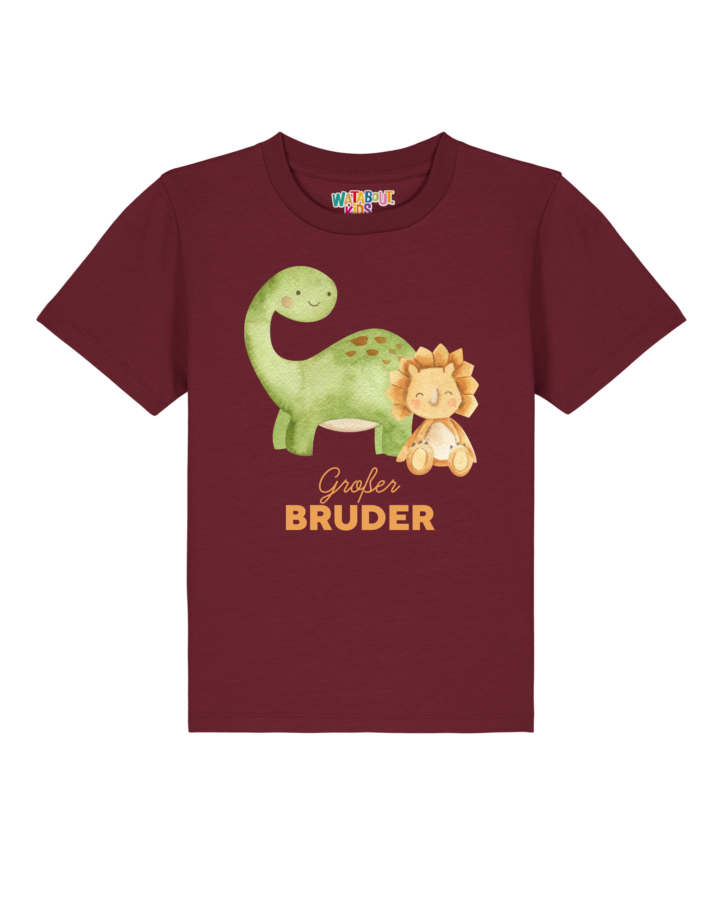 T-Shirt 'Dinosaurier 06 Großer Bruder' watabout.kids en rouge : devant
